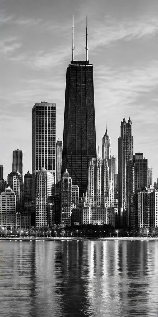 Chicago skyline and city architecture